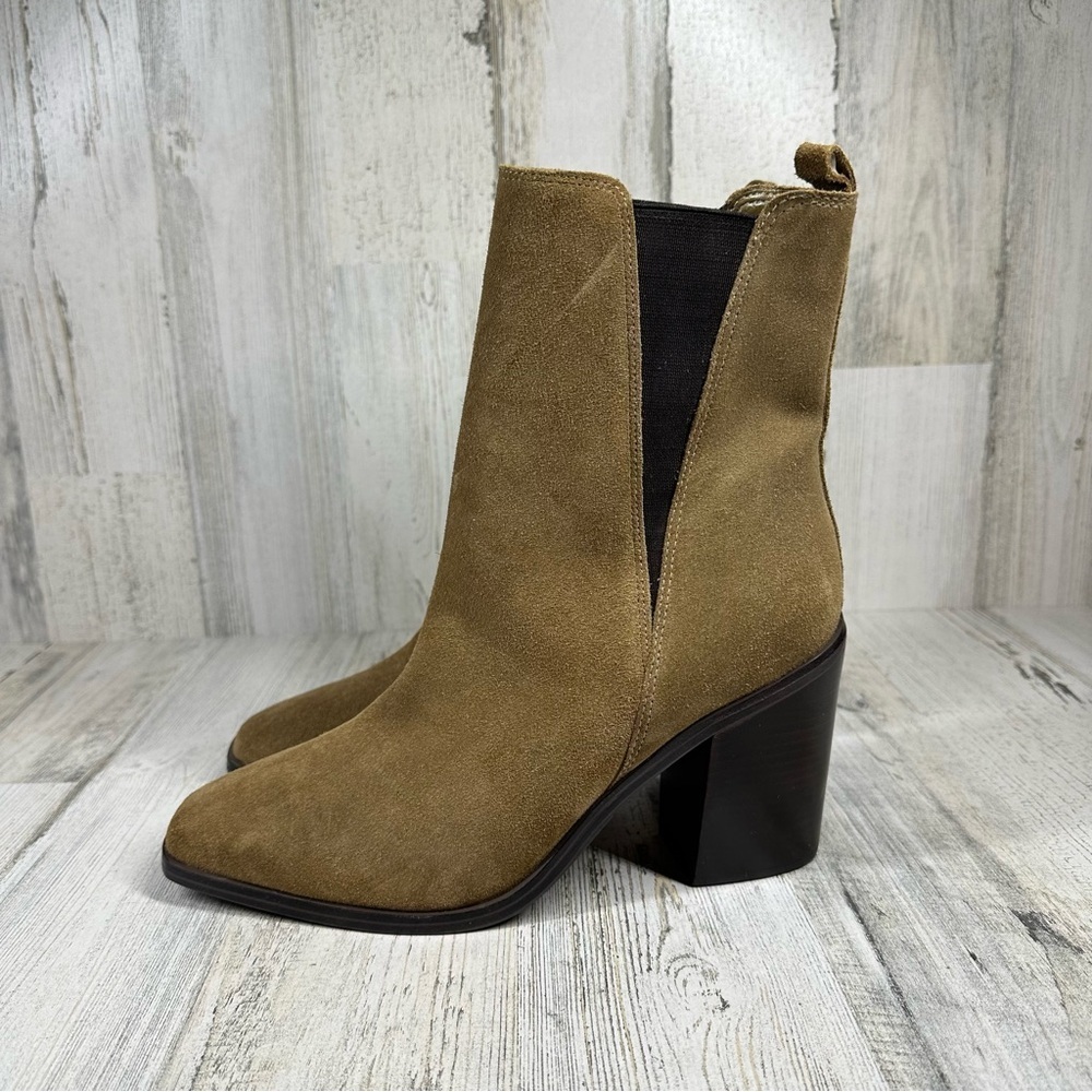 NEW Marc Fisher LTD Kristie Tan Brown Suede Leather Ankle Boots‎ #1231
